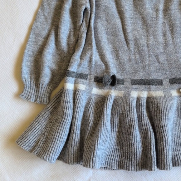 losan spain drop waist gray cotton blend sweater dress 9 months baby girl - Picture 4 of 9